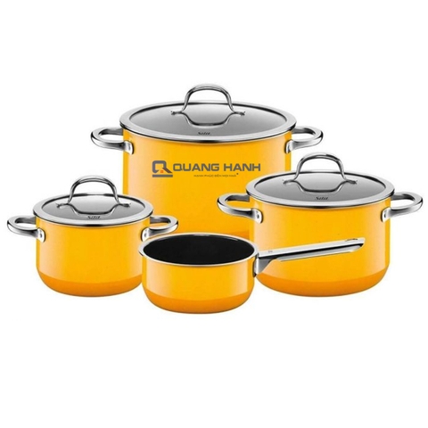 Bộ nồi Silit Passiona 3 nồi 1 quánh màu vàng