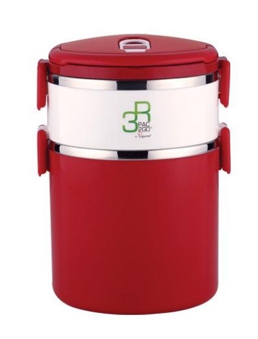 Camen đựng cơm La gourmet® Millennium PAC2GO  2 ngăn 2.5L (đỏ/trắng)