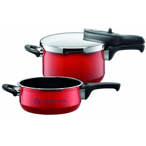 Bộ nồi áp suất Silit Sicomatic T-Plus Duo 4.5 + 3L Red