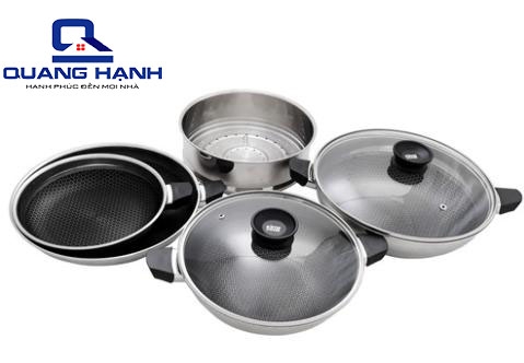 Bộ nồi chảo T&amp;K Blackcube Attractino F000016