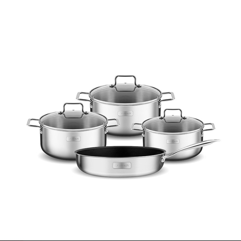 Bộ nồi inox liền khối Elmich Trimax XR EL-8075 size 16, 20, 22 chảo 26cm