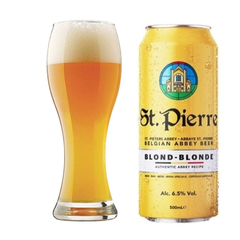 Bia St. Pierre Blond 6,5% Bỉ – thùng 24 lon 500ml