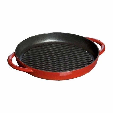 Chảo gang tròn Staub màu đỏ cherry 26cm