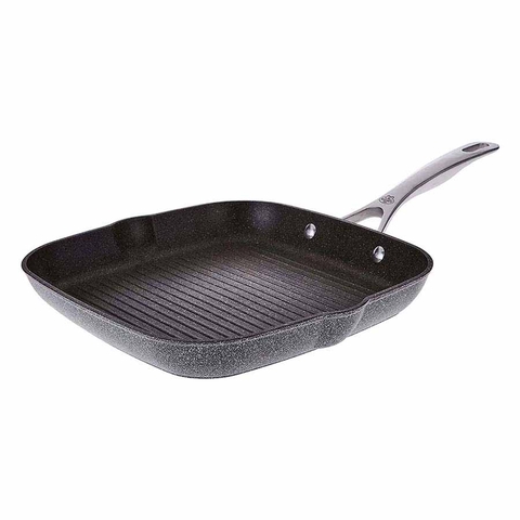Chảo vuông nướng nhôm chống dính BALLARINI Salina Granititum 28x28cm