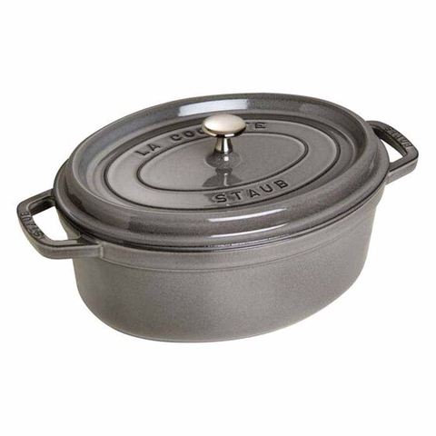 Nồi gang oval Staub màu xám 27cm - 3.2L 1102718