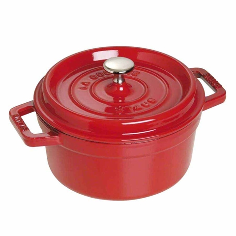 Nồi gang tròn Staub màu đỏ cherry 20cm - 2.2L
