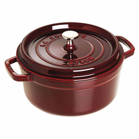 Nồi gang tròn Staub màu đỏ lựu 26cm - 5.2L