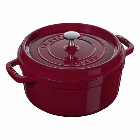 Nồi gang tròn Staub màu đỏ lựu 28cm - 6.7L