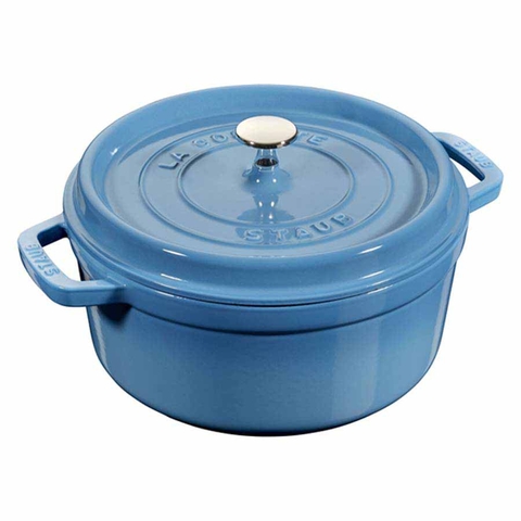 Nồi gang tròn Staub màu xanh nhạt 14cm - 0.8L