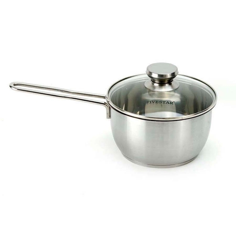 Quánh Inox 430 Fivestar nắp kính 16cm FSQ16001