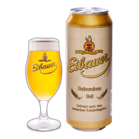 Bia Eibauer Hefeweizen Hell 5,2% Đức – thùng 12 lon 500ml