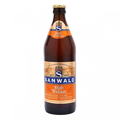 Bia Sanwald Hefe Weizen 4,9% Đức – chai 500ml