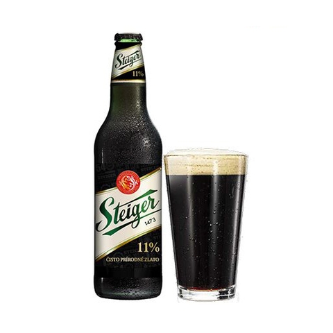 Bia Steiger đen 4,5% Tiệp – thùng 20 chai 500ml