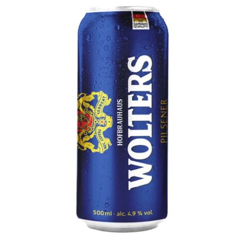 Bia Wolters Pilsener 4.9% Đức – thùng 24 lon 500 ml