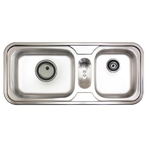Chậu Rửa Bát 2 hố lệch và 1 hố phụ Hàn Quốc Ecofa ESB 1100