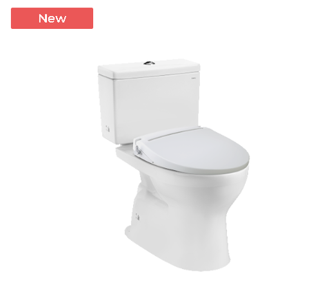 Bàn cầu TOTO, kèm nắp rửa lạnh CS302DE2 (Bàn cầu hai khối kèm nắp cơ ECOWASHER TCW07S)