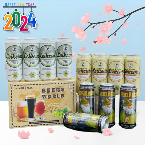 Hộp quà 12 lon bia Leikeim – Hofjager Đức