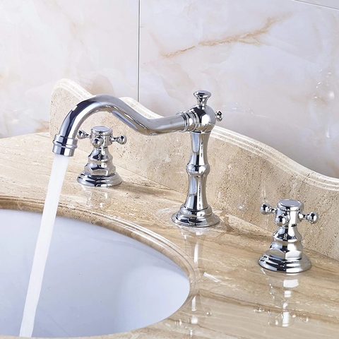 Vòi chậu lavabo vòi bồn tắm 3 lỗ mạ Crom Daelim DL-225072W