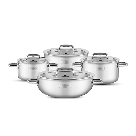 Bộ nồi inox liền khối Elmich Trimax ECO EL-8002 size 16, 20, 22, lẩu xào 28cm