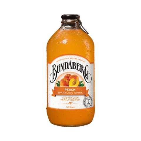 Nước trái cây Bundaberg Peach Sparkling Drink 8% Úc -12 chai 375ml
