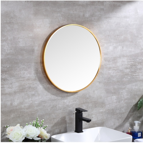 Gương trang trí oras d50 - vành inox mạ vàng