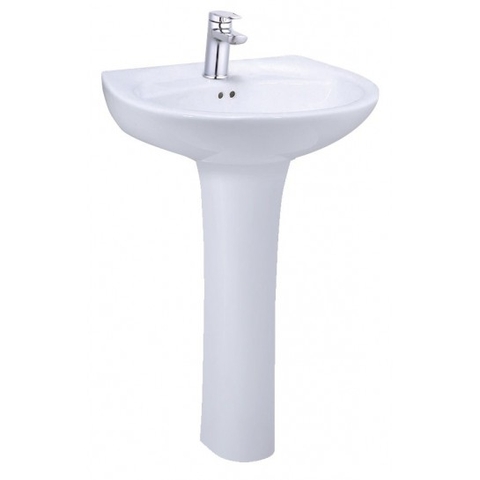 Chậu Rửa Lavabo Treo Tường Caesar kèm Chân Dài L2220/P2445