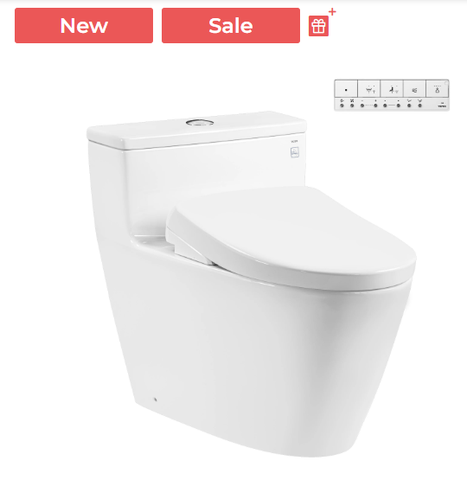 Bàn cầu TOTO, kèm nắp rửa điện tử MS625CDW23( nắp rửa dòng S7 - TCF47360GAA)