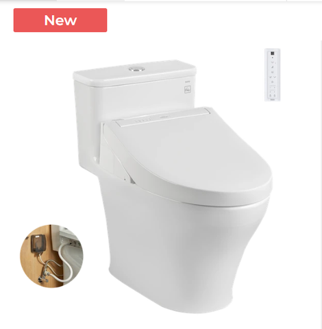 Bàn cầu TOTO, kèm nắp rửa điện tử WASHLET - MS857DW14