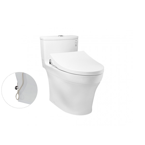 Bàn cầu 1 khối TOTO MS885DE2, nắp đóng êm kèm vòi rửa nước lạnh TCW07S