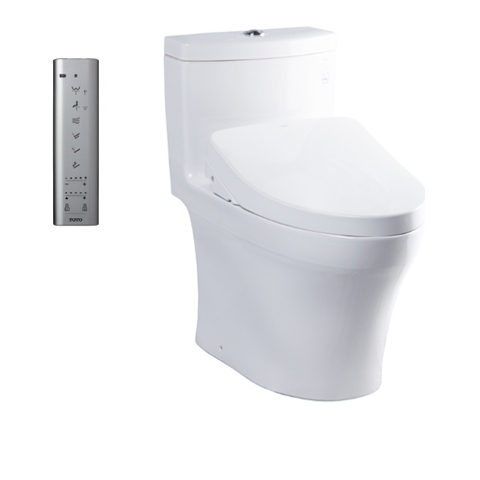 Bàn Cầu Một Khối Toto, Kèm Nắp Rửa Điện Tử Washlet Ms889Cdrw12
