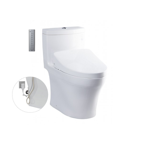 Bàn Cầu Một Khối Toto, Kèm Nắp Rửa Điện Tử Washlet Ms889Drw11