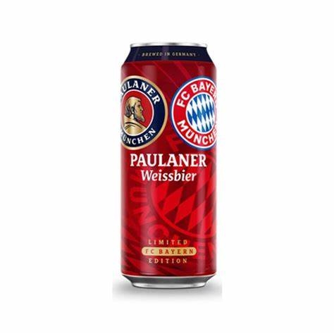 Bia Paulaner Weissbier Bayern FC 5,5% Đức – thùng 24 lon 500 ml
