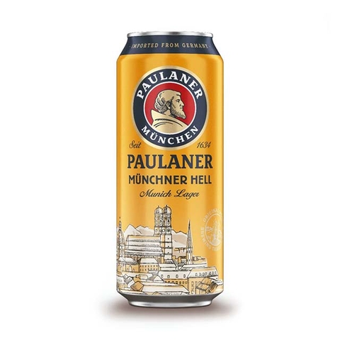 Bia Paulaner Münchner Heller 4.9% Đức – thùng 24 lon 500 ml