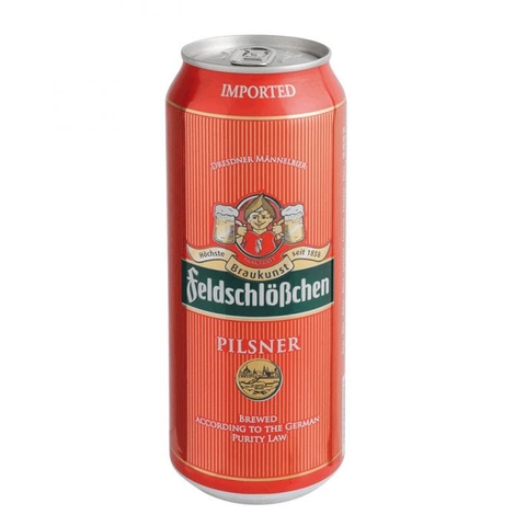 Bia Feldschlosschen Pilsner 4,9% Đức – thùng 24 lon 500ml