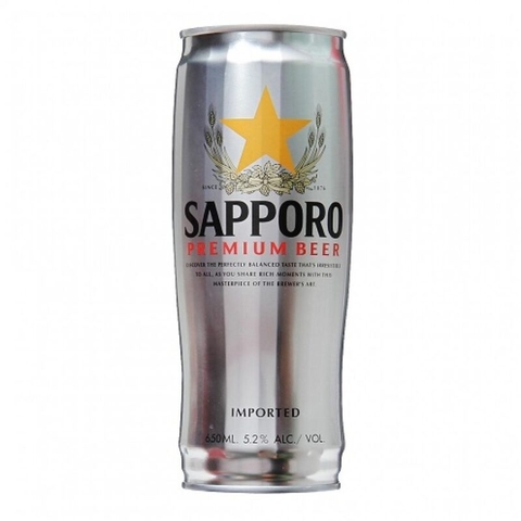 Bia Sapporo Premium 5% Nhật Bản – thùng 6 lon 650ml