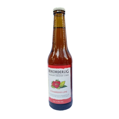 Bia Rekorderlig Cider 4.5% Thụy Điển vị Chanh & Dâu Tây – thùng 24 chai 330ml