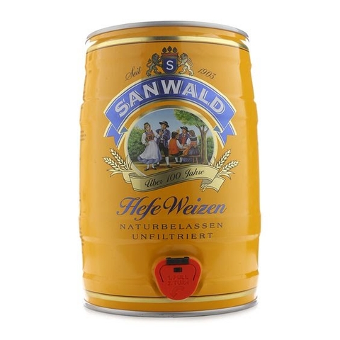 Bia Sanwald Hefe Weizen 4,9% Đức – bom 5 lít
