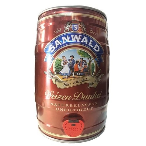 Bia Sanwald Weizen Dunkel 5% Đức – bom 5 lít
