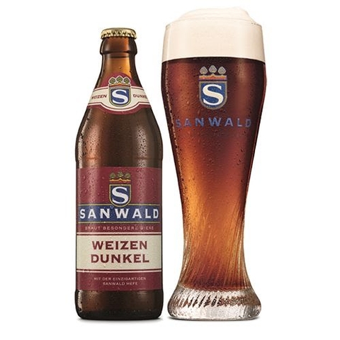 Bia Sanwald Weizen Dunkel 5% Đức – chai 500 ml