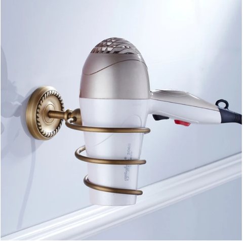 Kệ treo máy sấy tóc màu đồng vàng - 90016