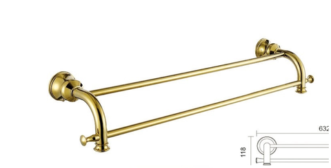 THANH VẮT KHĂN ĐÔI MẠ VÀNG 88002