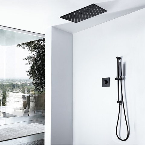 Sen tắm âm tường bát gắn trần màu đen có đèn Led DAELIM 900090W (Bát trần 60x30cm-Đặt hàng 10-15 ngày)