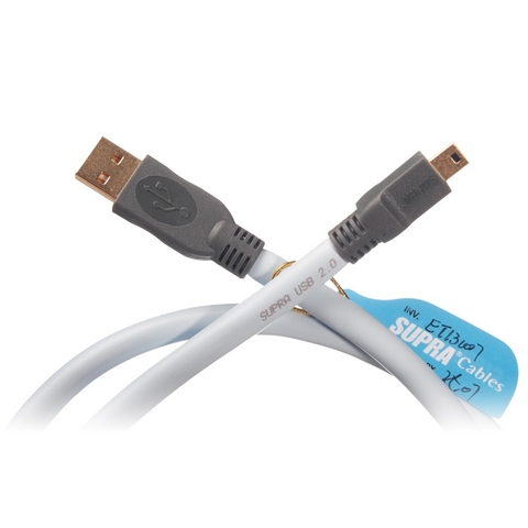 Dây Supra USB 2.0 A-Mini B Blue