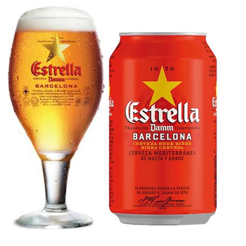 Bia Estrella 4.6% Tây Ban Nha – thùng 24 lon 330ml