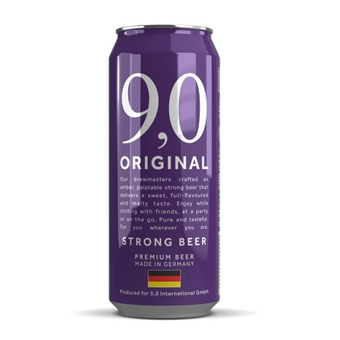 Bia 9,0 Original Strong Beer 9% Đức – thùng 24 lon 500 ml