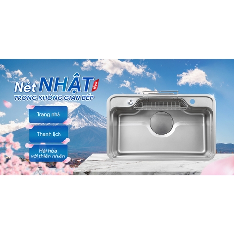 Chậu rửa chén bát 1 hố lớn Kluger KF7848FS – S78, bề mặt Linen chống xước