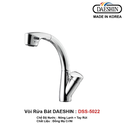 Vòi rửa bát Daeshin DSS-5022 chính hãng , đầu rút tiện dụng
