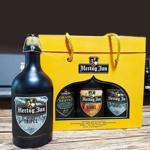 Hộp quà bia Sứ Hertog Jan – Hà Lan – 3 chai 500ml (mix)