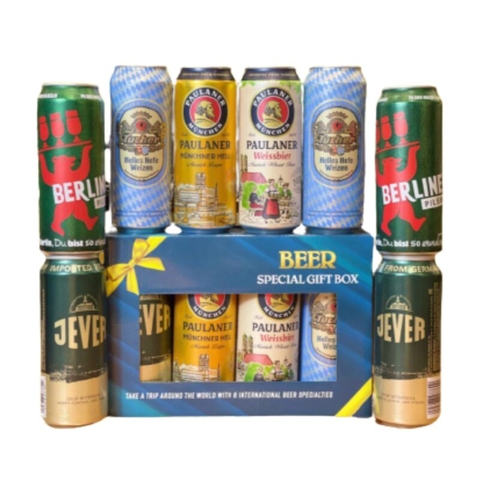 Hộp quà bia Đức cao cấp – 8 lon 500ml