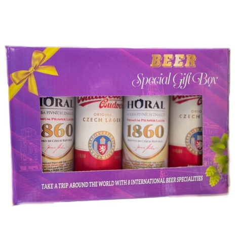 Hộp quà Bia Budweiser Budvar & Horal Tiệp – 08 lon 500ml